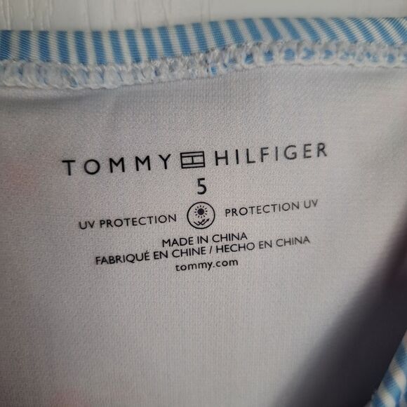 Seersucker Stripe and Cherry Print Off Shoulder Swimsuit Girls - Picture 3 of 4